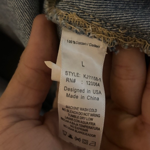 Mono B Denim Jacket Large Crop top Style Type Blue outdoor night out - Picture 9 of 13